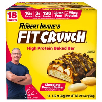 FITCRUNCH Protein Bar, 16g Protein, Chocolate Peanut Butter
