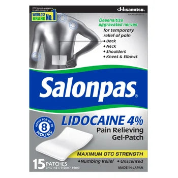 Salonpas Lidocaine 4% Pain Relieving Gel Patch