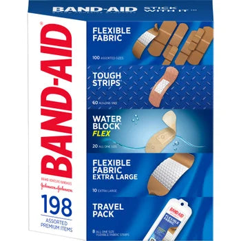 Assorted Band Aid Adhesive Bandages 198 Count