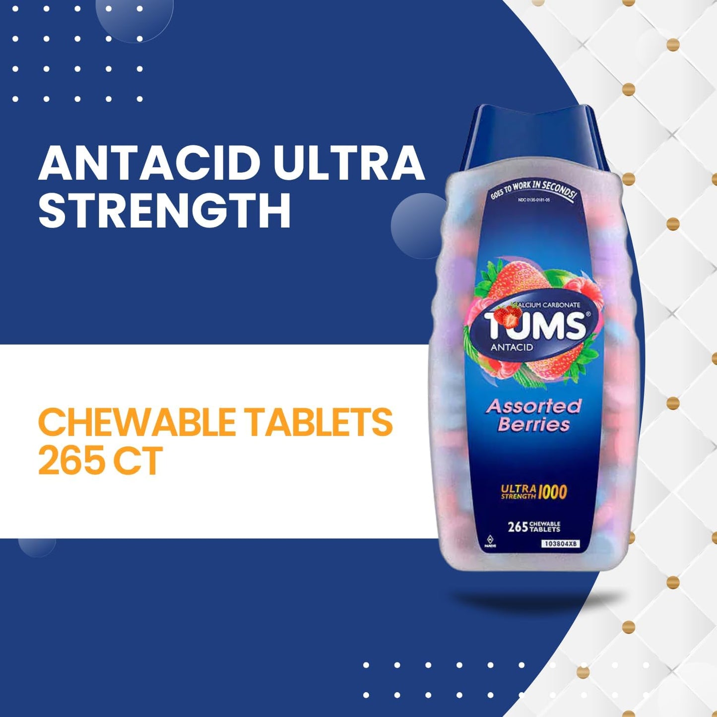 Tums Ultra Strength Heartburn Relief Chewable Antacid Tablets