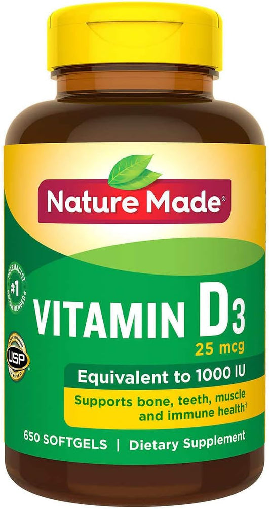 Nature Made Vitamin D3 25mcg Softgels