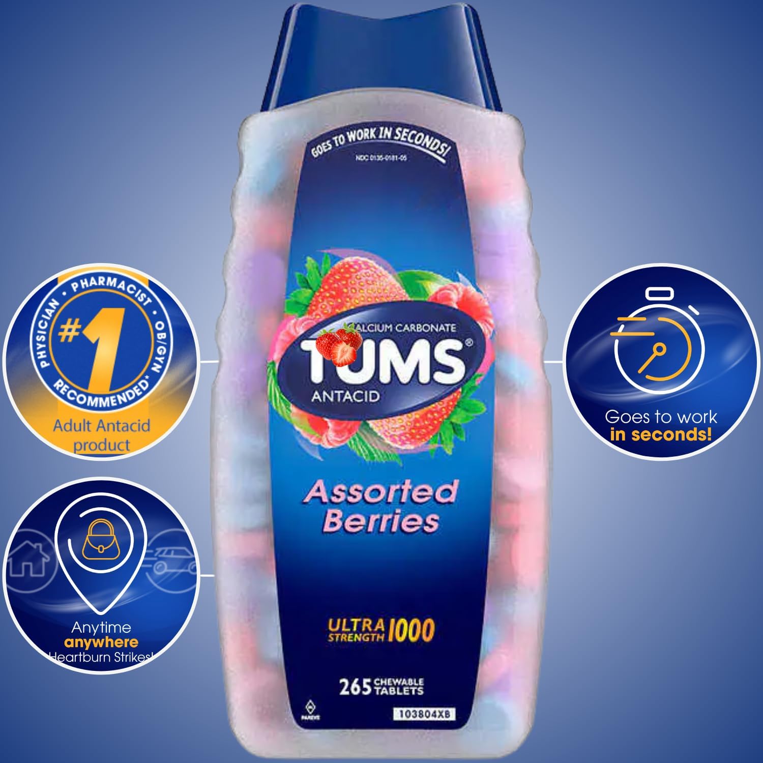 Tums Ultra Strength Heartburn Relief Chewable Antacid Tablets
