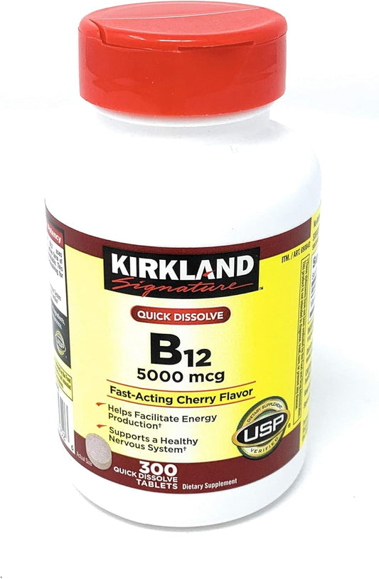 Kirkland Quick Dissolve B-12 5000mcg 300 Tablets