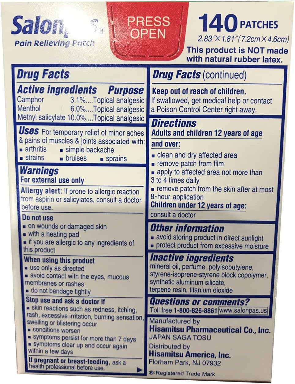 Salonpas Pain Relief Patch