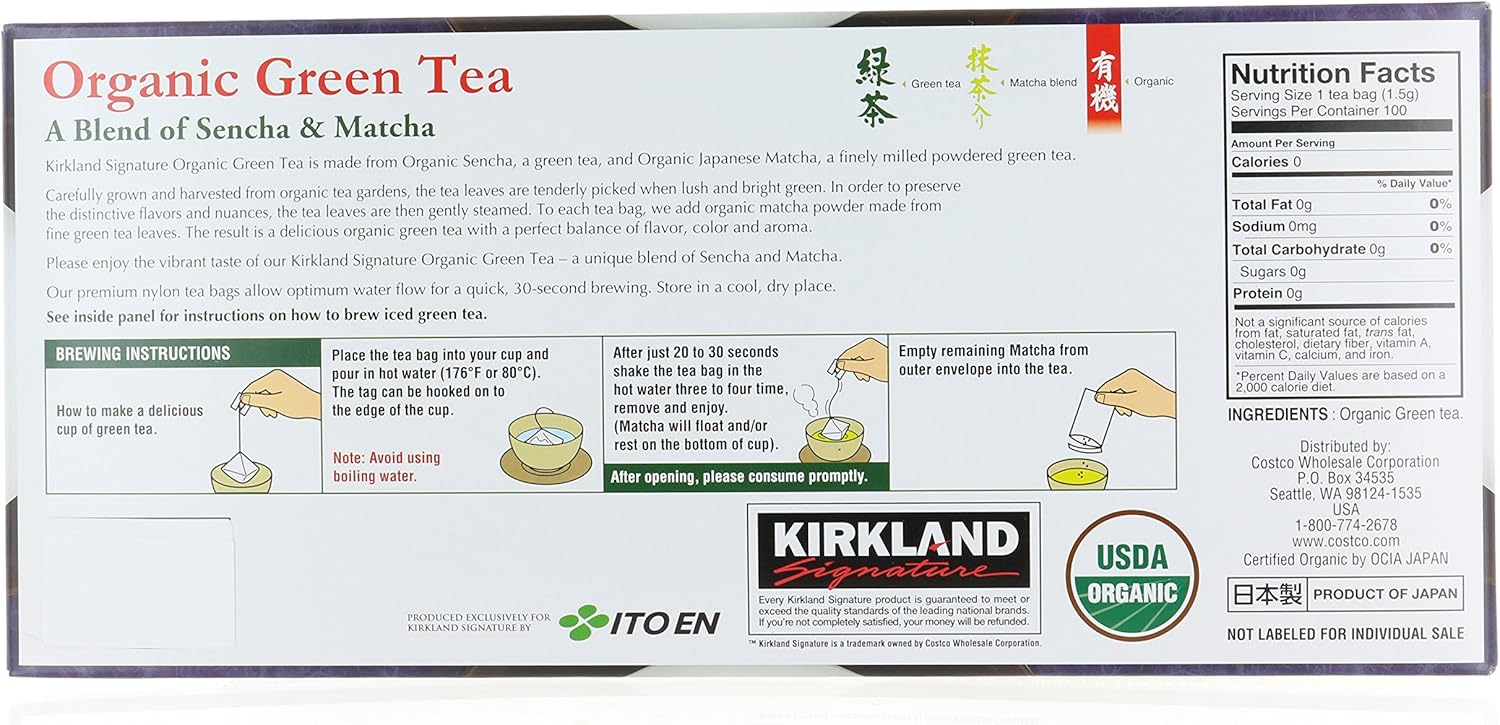 Delicious Kirkland Organic Japanese Green Tea