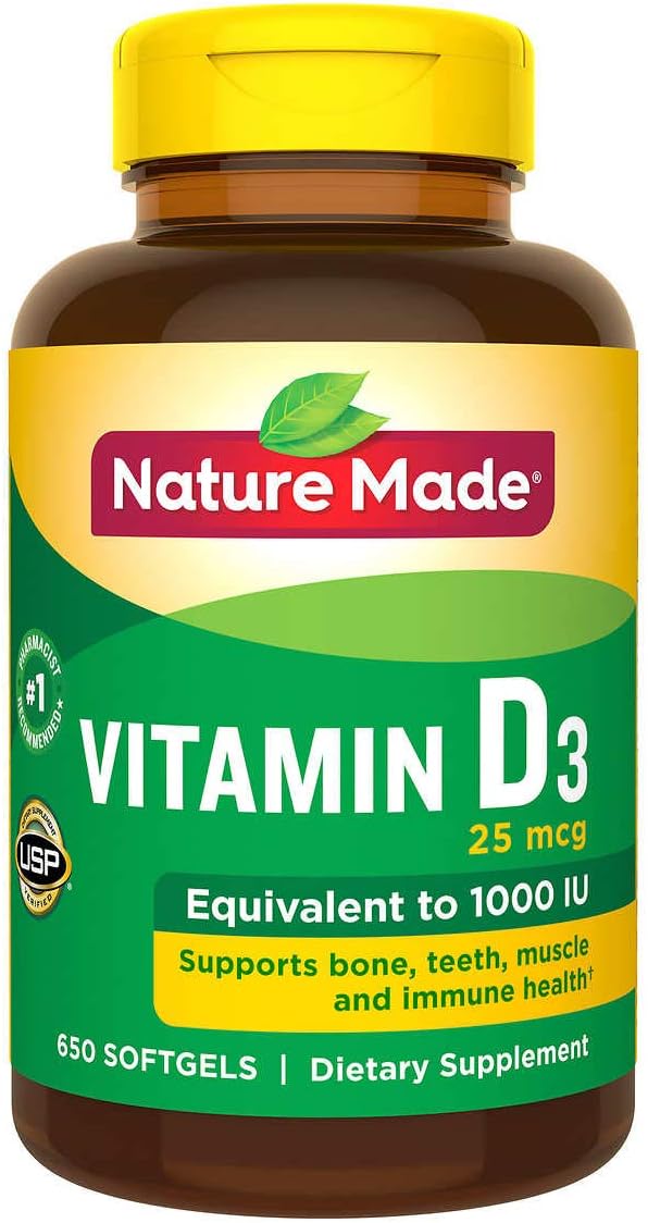 Nature Made Vitamin D3 25mcg Softgels
